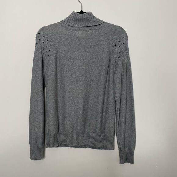 Banana Republic Sweater Cowl Neck Long Sleeve Pullover Knitted Gray M Cozy Winte - Picture 8 of 11